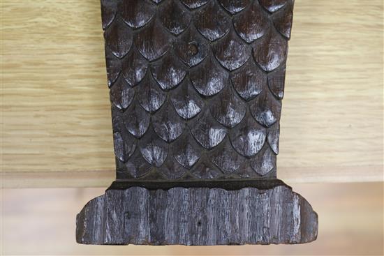 A 17th century oak mermaid pilaster